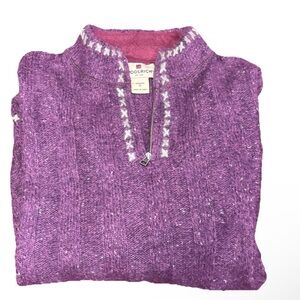 Woolrich Sweater Womens Medium Purple Lambs Wool Blend Comfort Soft Cozy Preppy